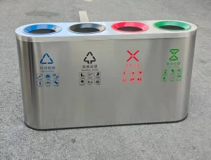 Outdoor Waste Bins with 4 Compartments for Overseas Use