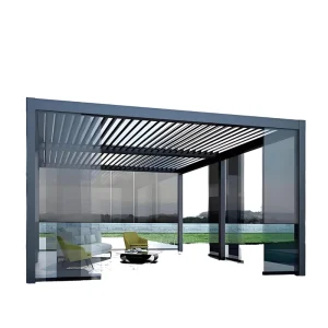 Outdoor Waterproof UV-Blocking Louvered Aluminum Motorized or Manual Pergola
