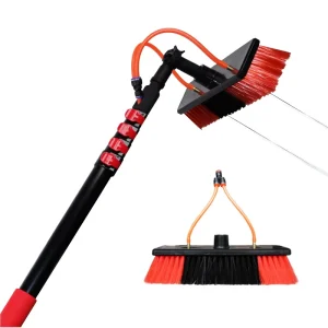 Outdoor Window Glass Cleaner Telescopic Fed Aluminum Adjustable Solar Panel Pressure Cleaning Brush Kit