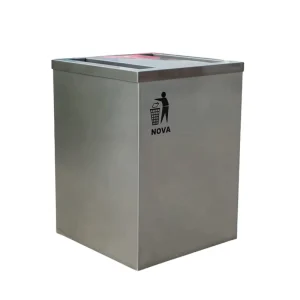 Outdoor square Metal Trash Container Garbage Can Outside Garden Street Recycle Waste Bin Commercial Stainless Steel Dustbin