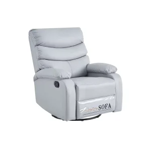 Oversized Manual Adjustable Leather Swivel Recliner Chair