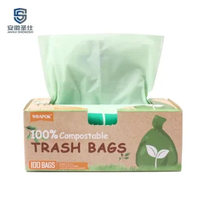 PBAT PLA Drawstring Plastic Bags Biodegradable Custom Printed Trash Bag for Garbage