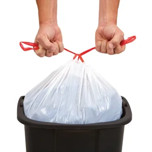 PE Recycled Waterproof Leak Proof Liners Large Scented on Roll 13 Gallon White Plastic Drawstring Trash Garbage Bag