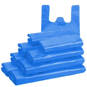 PE Stand up Blue Garbage Bags Trash Bags High Quality Environmentally Friendly Recycling Bulk