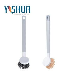 PP Handle Pot Brush with Antibacterial Bristles Scourer Style Handheld for Durable Kitchen Cleaning and Stain Removal