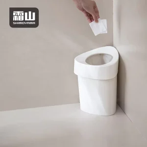 PP Ins Style Plastic Trash Can Set Colorful Kitchen and Toilet Waste Bin Triangle Trash Bag Box Household Storage
