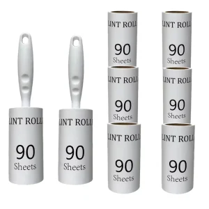PP Material 90-120 Sheets Sticky Lint Roller Manual Pet Hair Remover for Clothes