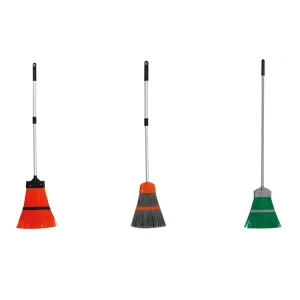 PP Telescopic Handle Garden Broom Stretchable Long Bristle Plastic Broom for Leaves Cleaning Tool Green