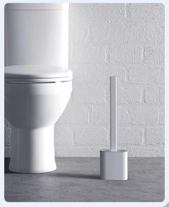 PP Waterproof Soft Plastic Toilet Brush Wall mounted Removable Handle No Dead Angle Cleaning Brush Set