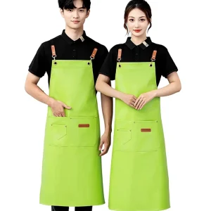 PU Extended Soft Waterproof Oil Proof Sleeved Kitchen Dishwashing Catering Seafood Fish Processing Full Length Apron Logo