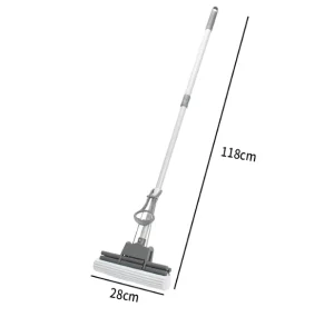 PVA Mop with Telescopic Metal Handle and Double Rollers Dries Quickly Durable