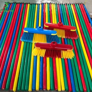 PVC Covered Wooden Broom 100/120/150cm PP PET Bristle for Home Floor Cleaning Sweeper Balai