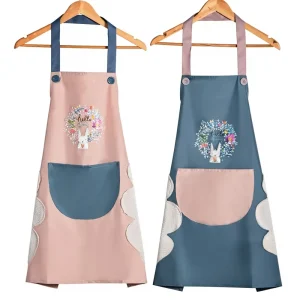 PVC Waterproof Sleeveless Apron Custom Printing Rabbit Graphic Small Batch Women’s Home Cute Kitchen Waist logo Can Be Wiped