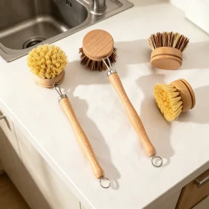 Palm Scrub Dish Brush Custom Bamboo Dish Washing Brush Household Kitchen Cleaning Brush Dish Scrubber Household Cleaning Tool