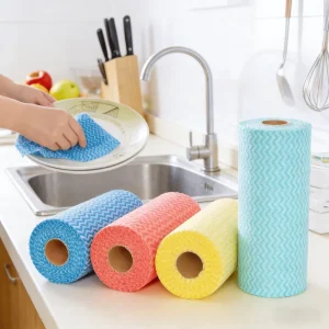 Paper Towels Shop Disposable Polyester Hanging Chinese White Plain Towel Fabric 30 Scrubber Cloth Cleaning Cloths