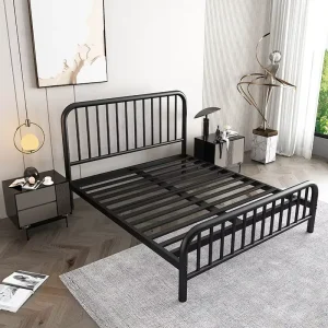 Parthenon Industrial Metal Bed Frame Detail Head and Foodbaord