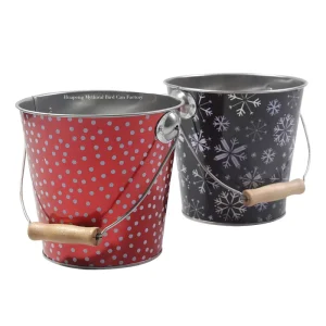 Party Ice Bucket Pink Printed Galvanized Iron Small Beer Ice Bucket