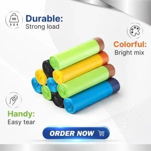 Patented Star Seal Base Drawstring Garbage Bags Leakproof Heavy Duty Plastic Trash Bags for High End Market