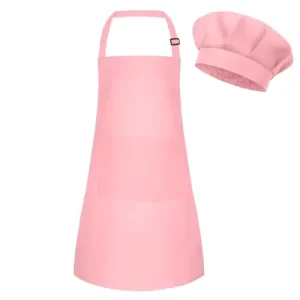 Pattern Adjustable Baking Girl Children Colorful Child Size Cute Cooking Kitchen Kids Chef Hat and Apron Set