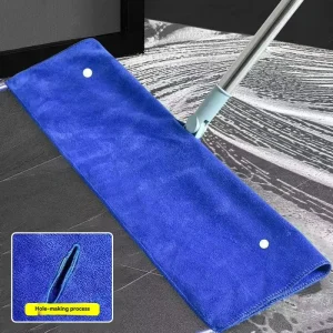 Perforated Microfiber Mop Cloth Dual-Use Squeegee Mop Cover Super Absorbent Lint-Free for Floor Cleaning