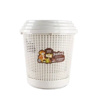 Perforated Trash Bin Lightweight Round Design Household Waste Basket Multi Size PP Plastic Trash Bin