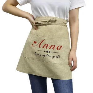 Personalization Sublimation Blanks Reusable Washable Fashionable Multifunctional Burlap Waist Apron