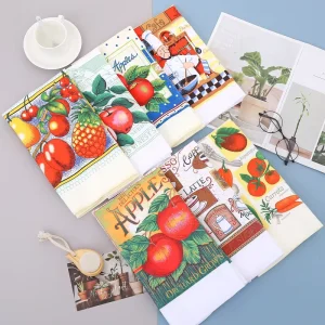Personalized Digital Printed Microfiber Kitchen Tea Towel Water Absorption Cleaning Dish Cloth Hand Towels