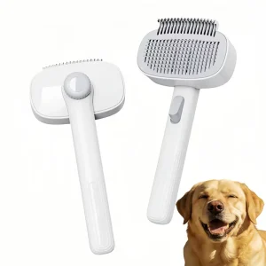 Pet Accessories Cleaning Grooming Product Brush Stainless Steel Self Cleaning Dog cat Hair Removal Needle Comb Lint Remover