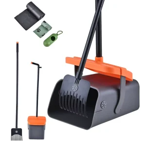 Pet Cleaning Poop Picker Outdoor Dog Walking Poop Scoop Foldable Broom Plastic Rake and Dustpan Set