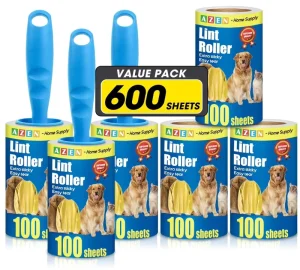 Pet Extra Sticky Lint Roller 100 Sheets Pack Set for Pet Hair Removal Dog and Cat Lint Remover