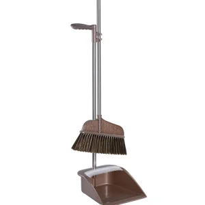 Pet Hair Broom and Dustpan Set, Plastic, No-Bending Design