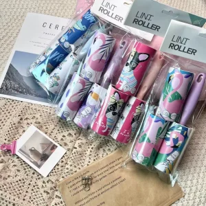 Pet Hair Clothes Sticky Lint Rollers Furniture Carpet Cleaning Brush Fuzz Fabric Shaver Portable Lint Roller Remover 50 Sheet
