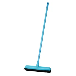 Pet Hair Remover Carpet Squeegee with Telescoping Rubber Broom Bristle Carpet Sweeper