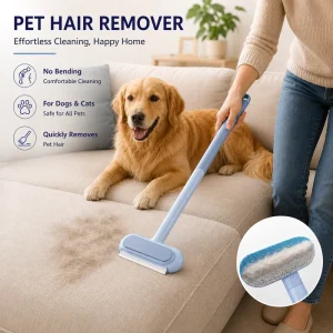 Pet Hair Remover Sticky Roller Double Sided Extra Long Handle ABS Material Lint Brush for Home Sofa All Season Use