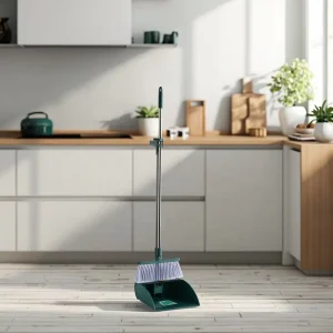 Pet Hair Rubber Broom Floor Brush Rotating Broom and Dustpan Set with Long Comb Tooth