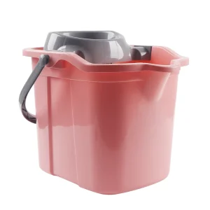 Pink Cleaning Supplies Squeeze Mop Bucket Plastic Water Bucket for Floor Wet Cleaning