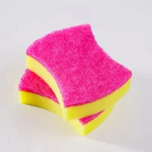 Pink Emery Scouring Pad High Density Sponge Kitchen Double Sided Cleaning Stain Removal Sponge