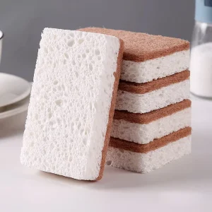 Plant Based Kitchen Scouring Pads Coconut Husk Non Abrasive Scrubbing Sponge for Heavy Duty Dishes Pan Pot Scrubbers for Kitchen