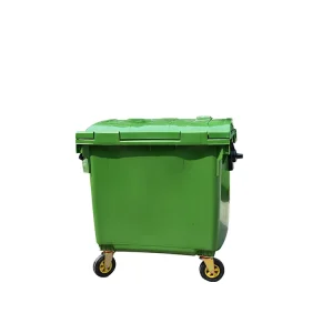 Plastic 1100 Liter Mobile Waste Bin Outdoor Dustbin Garbage Bin