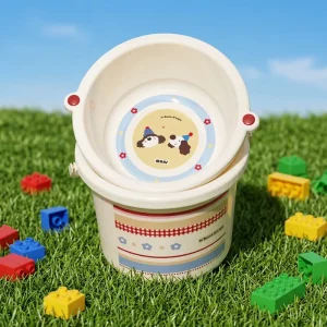 Plastic 2 in 1 Multifunction Cleaning Set Standing Water Bucket Wash Basin for Bathroom Toilet
