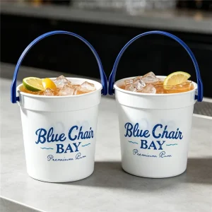 Plastic 32 Oz Tequila Bucket Cocktail Rum Buckets for Parties Clear Customizable Plastic Drink Bucket with Handle