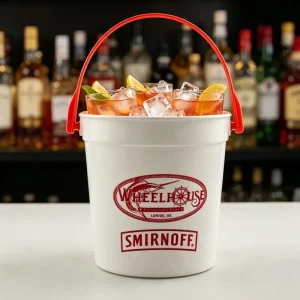 Plastic 32oz Bucket Rum Punch Drinking Bucket With Handle And Lid