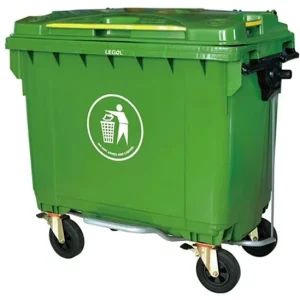 Plastic 660 Litre 4 Wheels Trash Can Waste Wheelie Bin 660 Liters Large Plastic Waste Bin