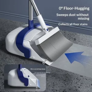 Plastic Broom Dustpan Set 2 1 Portable Soft Flagged Bristle Lightweight Durable Eco-Friendly Waterproof Floor Cleaning Tool Home