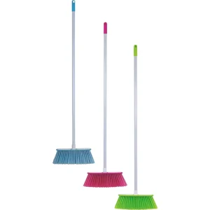 Plastic Broom with Hard Nylon Brush Nylon Brooms Road Sweeping Broom for Outdoor and Indoor