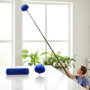 Plastic Ceiling Spider Web Cleaning Broom Extended Roof Dust Duster Household Cleaning Tool
