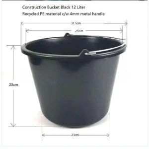 Plastic Construction Cleaning Bucket Reinforced Handle Thickened Cement Mortar Mixing Tub Stackable 10 15L Eco Friendly Durable
