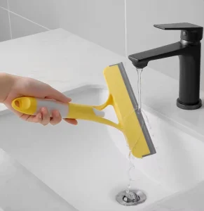 Plastic Double Sided Glass Squeegee Spray Cleaning Mirror Brush Scraper Countertop Wiper Handheld Durable Lightweight