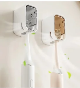 Plastic Electric Toothbrush Storage Rack Wall Mounted Flip top Tooth Brush Rack Waterproof Dustproof Toothbrush Holder