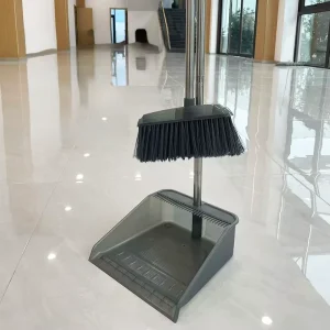 Plastic Floor Sweeping Broom Combo Set with Dustpan Teeth Indoor Outdoor Soft Bristle Broom and Dustpan Set